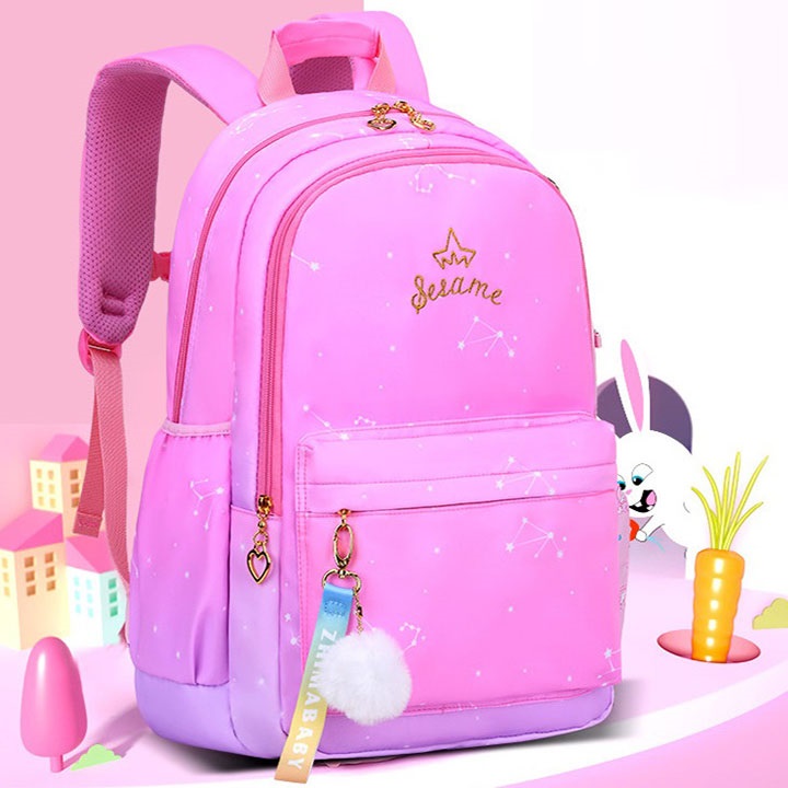 Balo Học Sinh Siêu Nhẹ Vải Dù Galaxy Chống Gù Chống Thấm Nước Cao Cấp Size 45cm - Tặng Kèm Phụ Kiện Như Hình