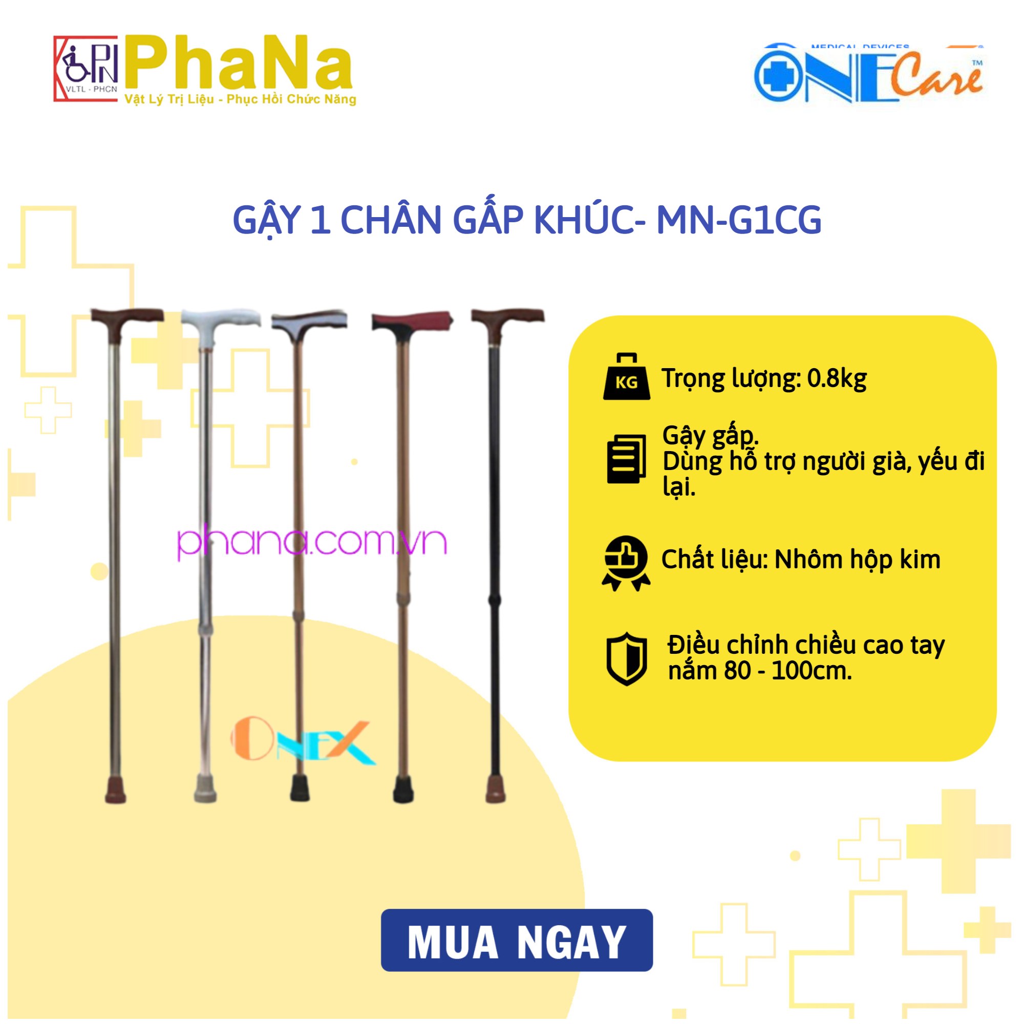 Gậy 1 chân gấp khúc