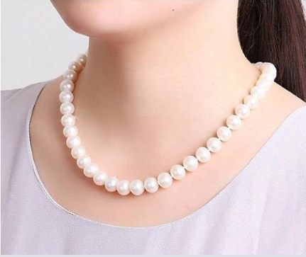 [HCM]Chuỗi vòng cổ ngọc trai nuôi phú quốc hàng chụp thật đẹp chuẩn y hình 9 -10 ly