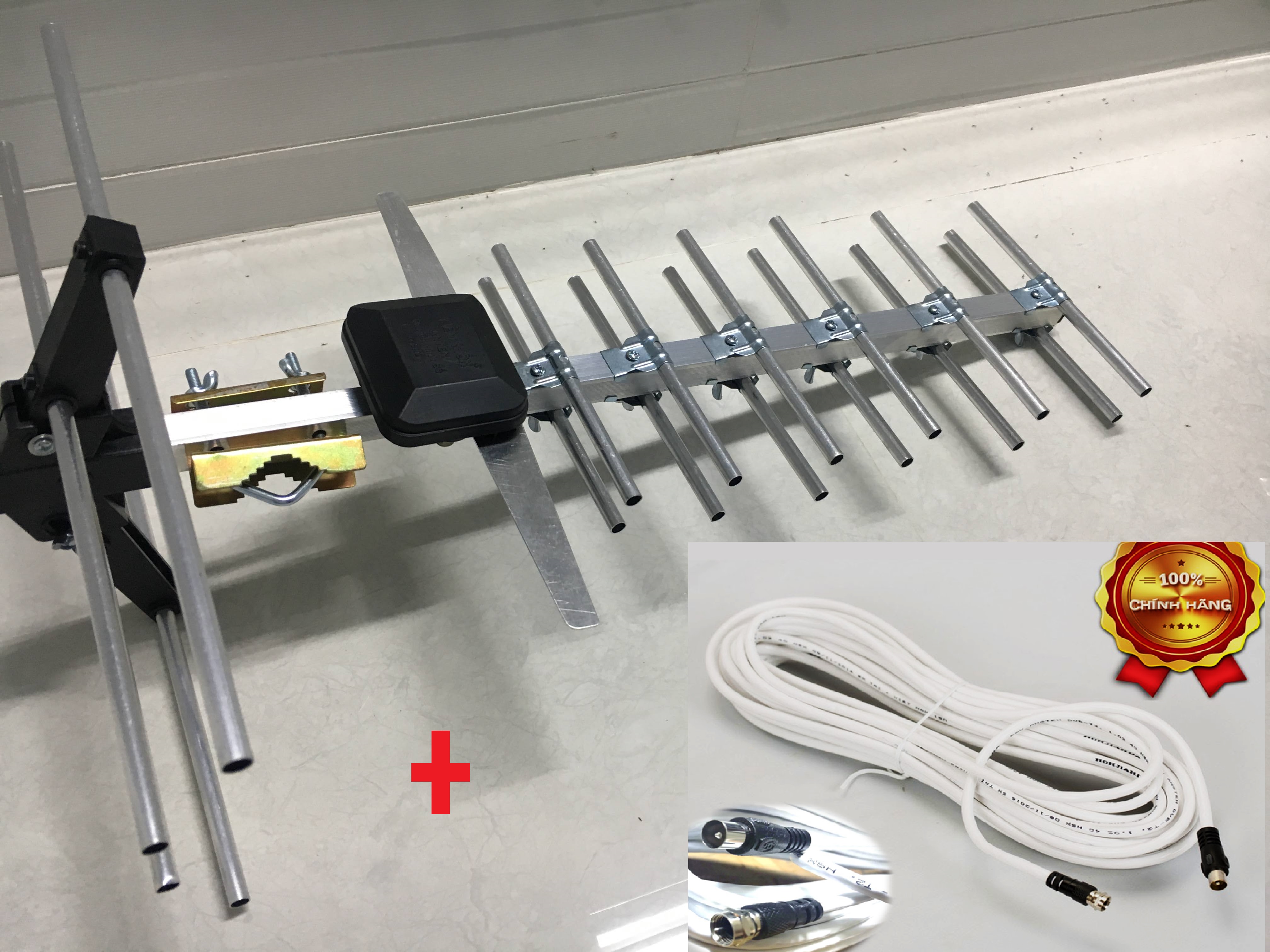 Anten tv mặt đất mạch khuếch đại + 15m dây chính hãng đã bấm sẵn 2 đầu