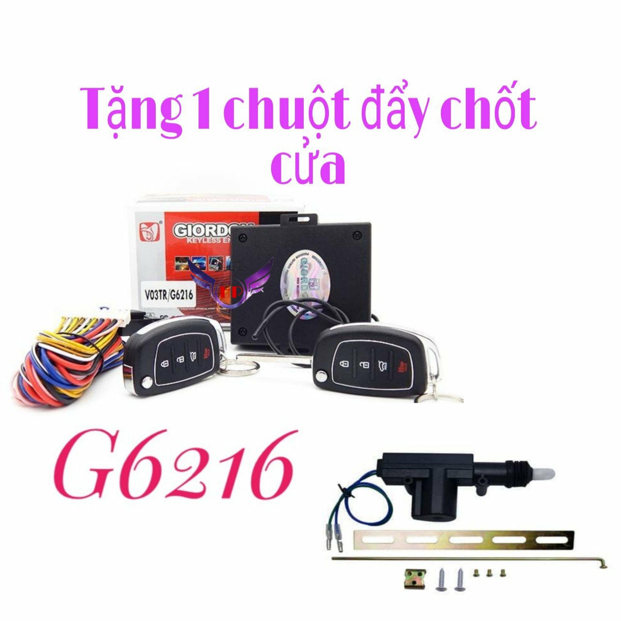 Bộ điều khiển mở khóa xe ô tô+kèm chuột đẩy chốt cửa có video hướng dẫn lắp đặt