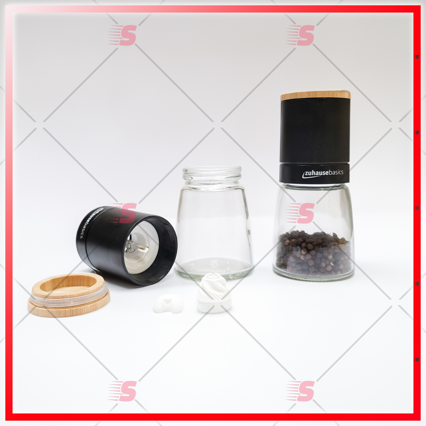 Cối xay tiêu, hũ xay tiêu và máy xay tiêu cầm tay Zuhause Basics Cao Cấp 140ML