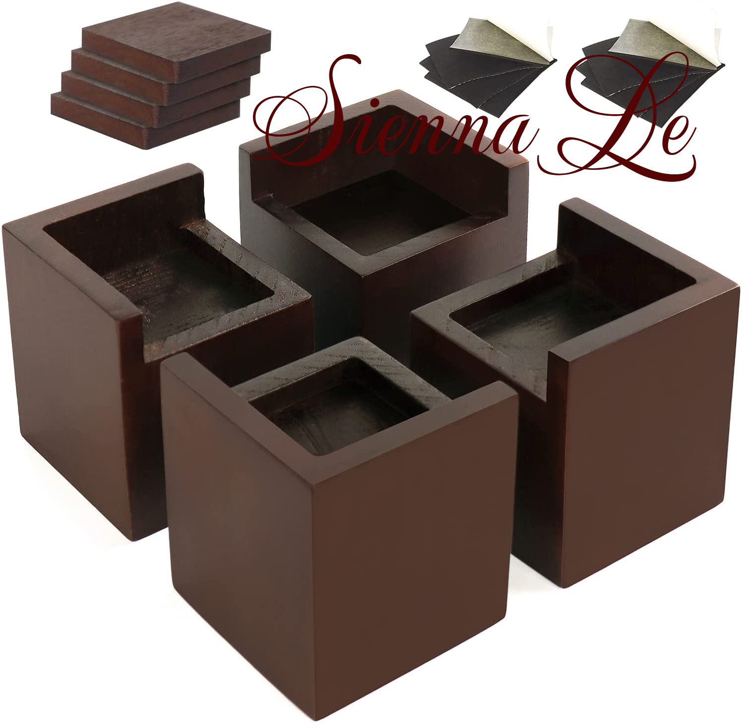 [Sienna Le] (BỘ 4 CÁI) BỘ GỖ NÂNG CHÂN BÀN GHẾ TỦ GIƯỜNG NỘI THẤT - NÂNG CAO TỪ 6,7 cm ĐẾN 7,7 cm