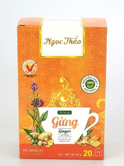 Hộp trà Gừng Ngọc Thảo 20 túi lọc
