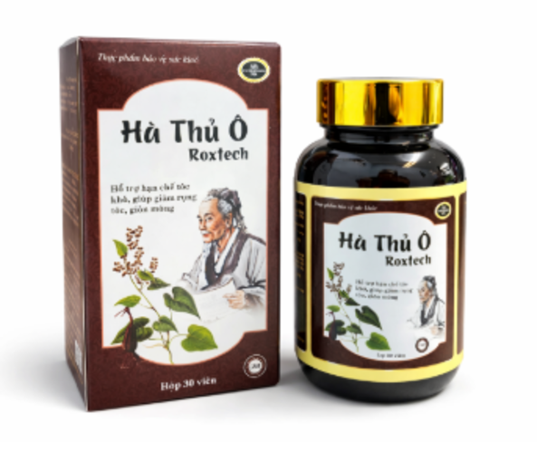 Hà thủ ô roxtech, biotin vitamin B5 giảm tóc bạc sớm, gãy rụng tóc giúp cho tóc chắc khỏe, làm đẹp da chống lão hóa viên ml vi