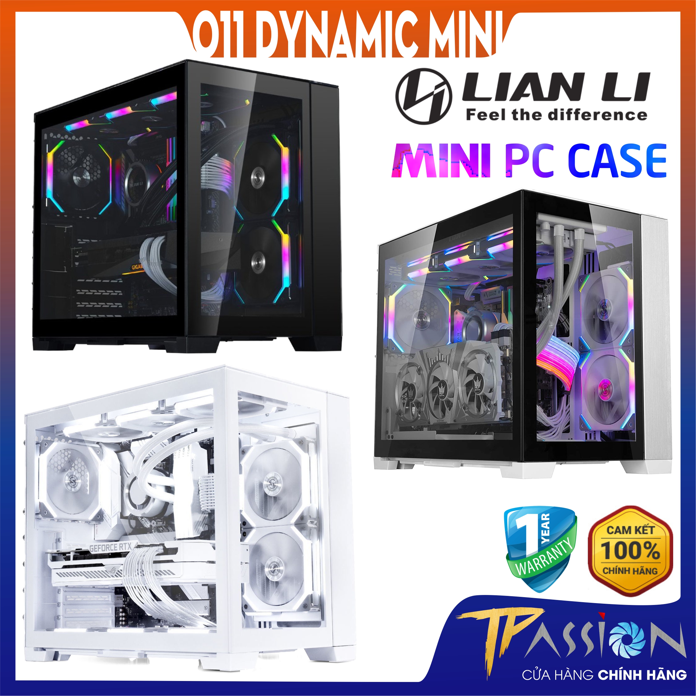 Vỏ case máy tính Lian Li O11 Dynamic Mini Black | White | Snow Trắng - Chính hãng