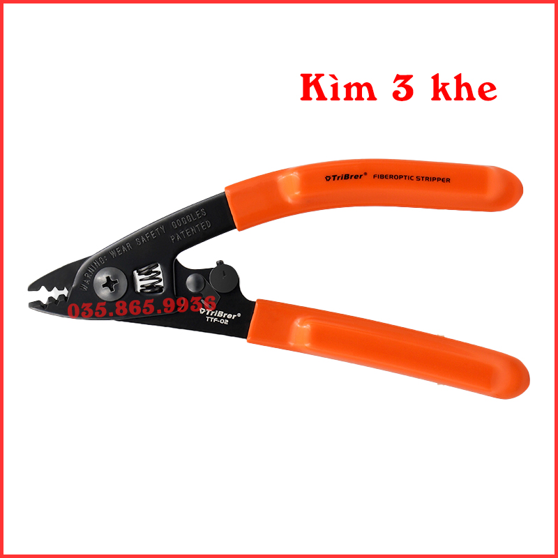 Kìm tuốt sợi quang triber 3 lỗ | kềm tuốt quang hàng chính hãng tribrer