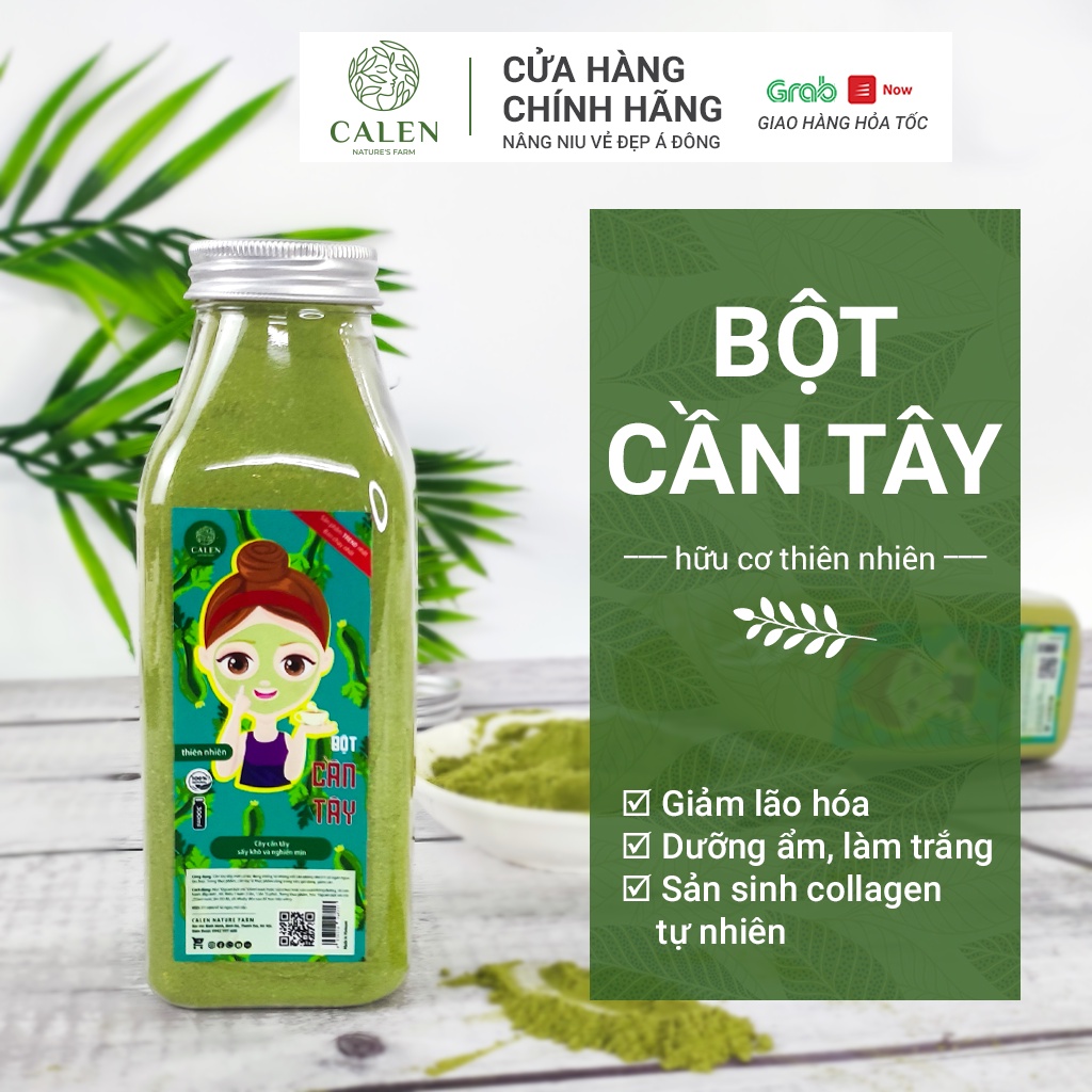 Bột cần tây hữu cơ Calen giảm cân hạ mỡ máu , mặt nạ bột cần tây ngừa mụn sáng da Calen Herb Powder