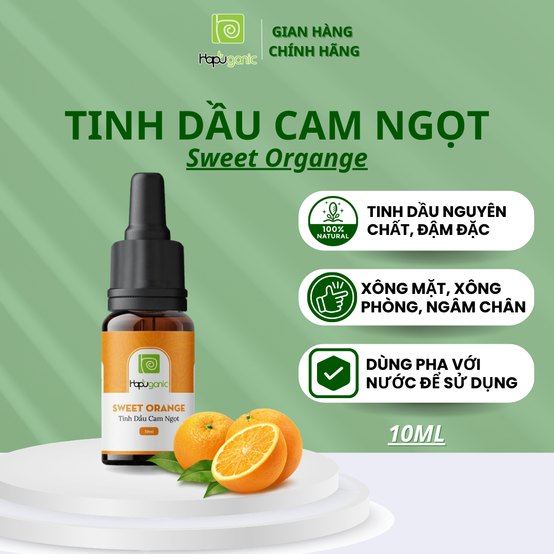 HCMTinh Dầu Cam Ngọt HaPuganic Sweet Orange Tinh Dầu Thiên Nhiên Tốt Cho