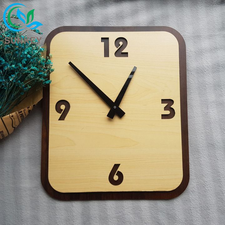 [Siêu Khuyến Mãi] Đồng Hồ Gỗ Treo Tường - Kích Thước 25x30cm - Chất Liệu Gỗ MDF Nhập Khẩu - Trang Trí Decor Nhà Cửa