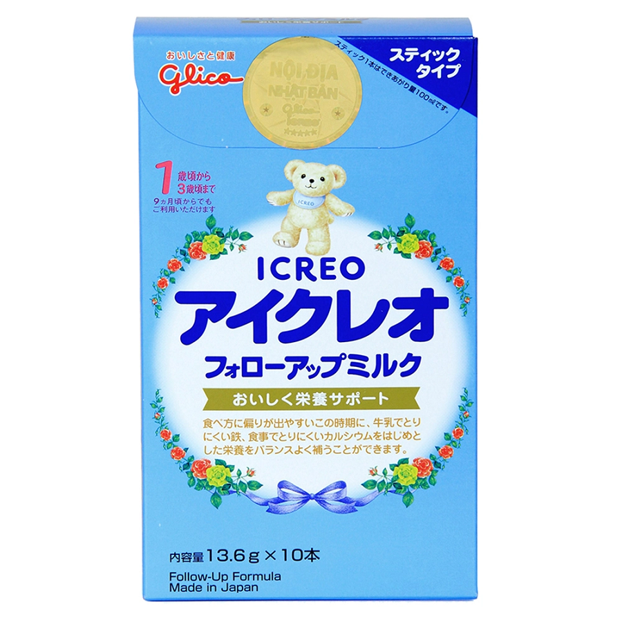 Sữa Glico Icreo số 1 hộp giấy 10 gói nội địa Nhật Bản
