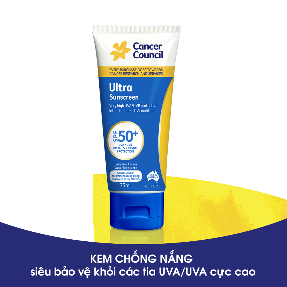 Kem chống nắng Cancer Council - Ultra SPF50+/PA++++ 35ml (Dòng siêu bảo vệ)