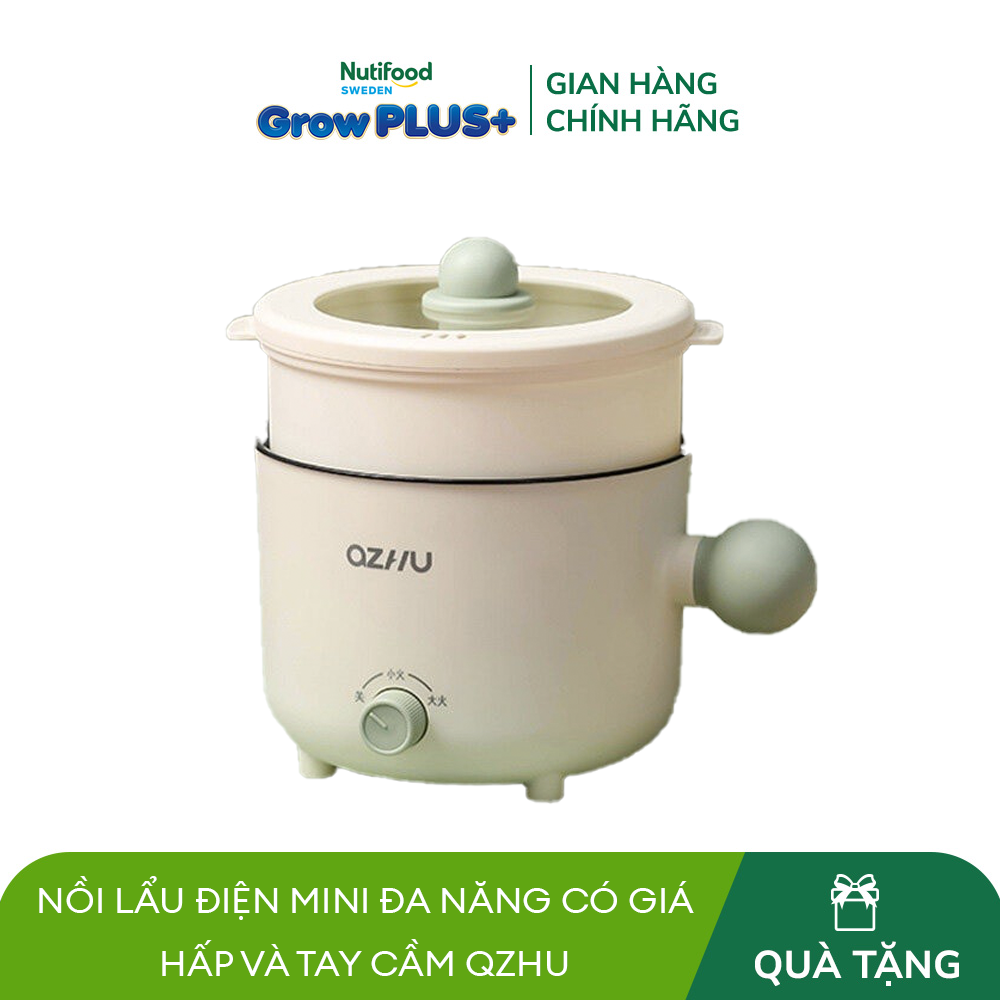 Nồi lẩu điện mini đa năng có giá hấp và tay cầm QZHU