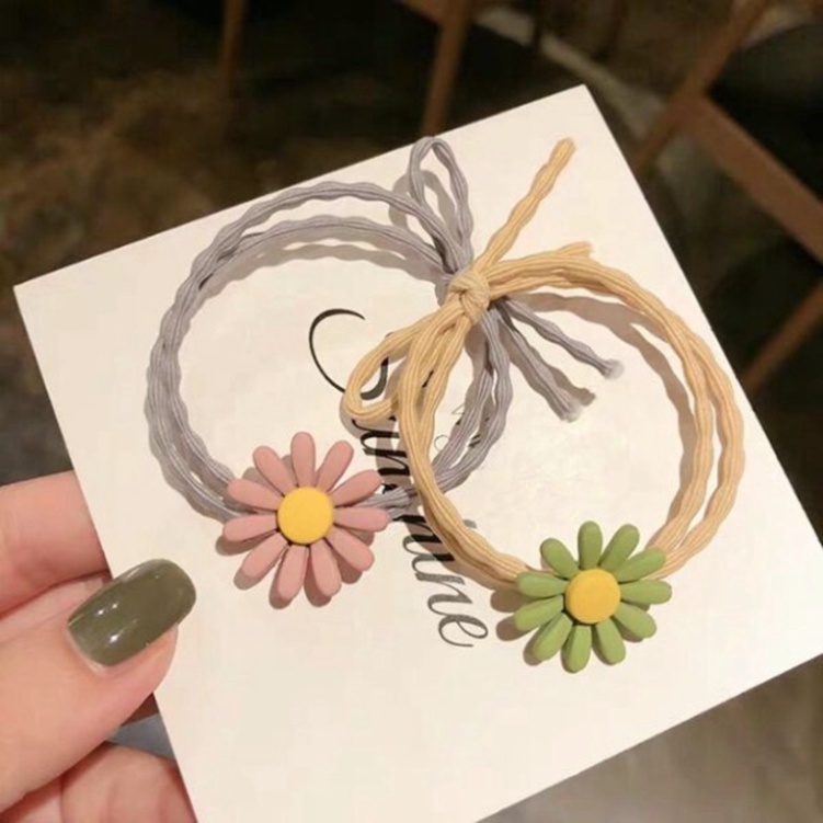 Dây Buộc Tóc Bông Cúc Xinh Xắn Ulzzang Siêu Hot - Dây Cột Tóc Bông Cúc Nhiều Màu Sắc Dâu Tây Bông Hoa Tuyết Siêute