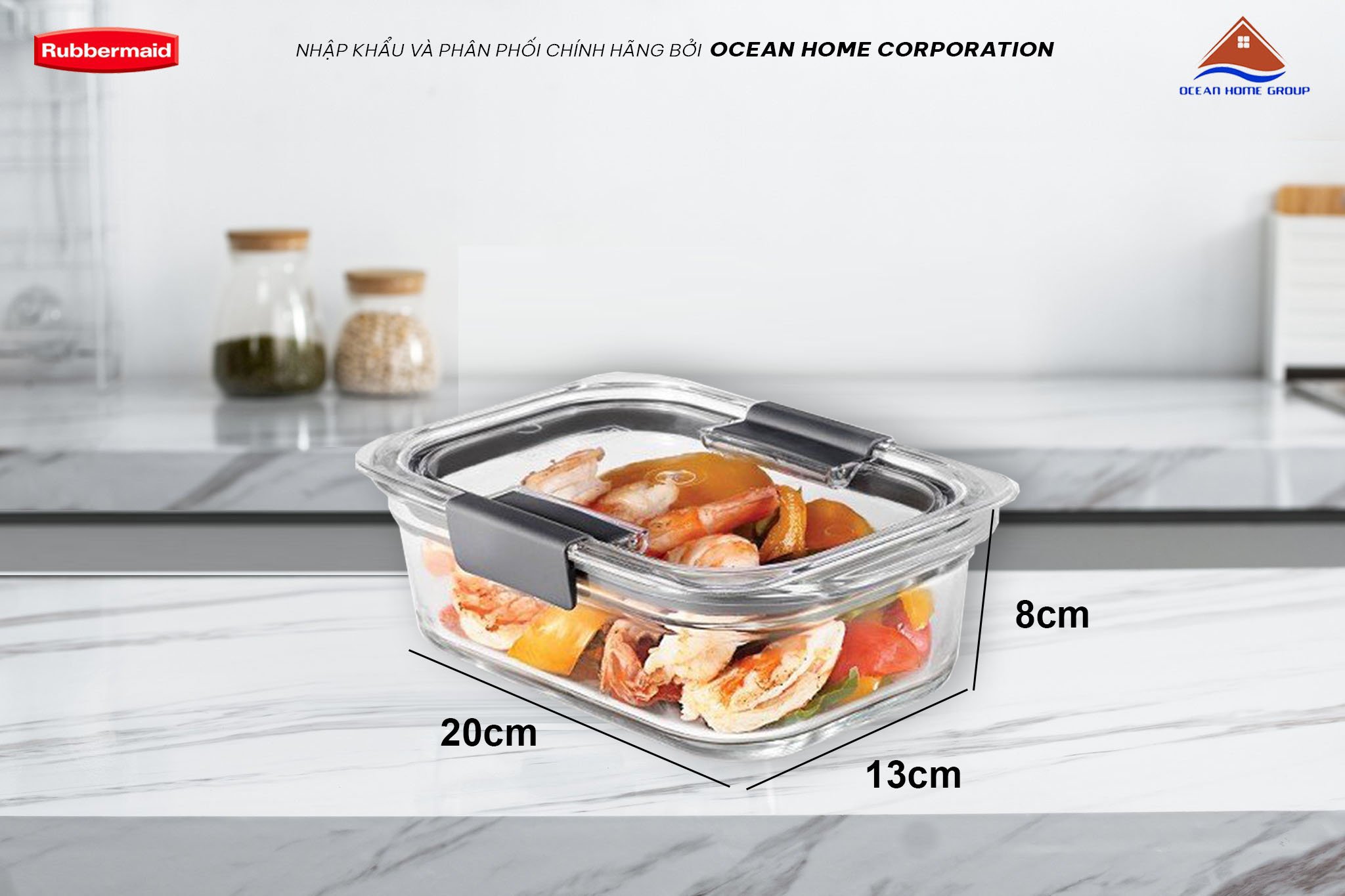 Hộp nhựa Tritan Brilliance cao cấp size 1.1L Rubbermaid USA