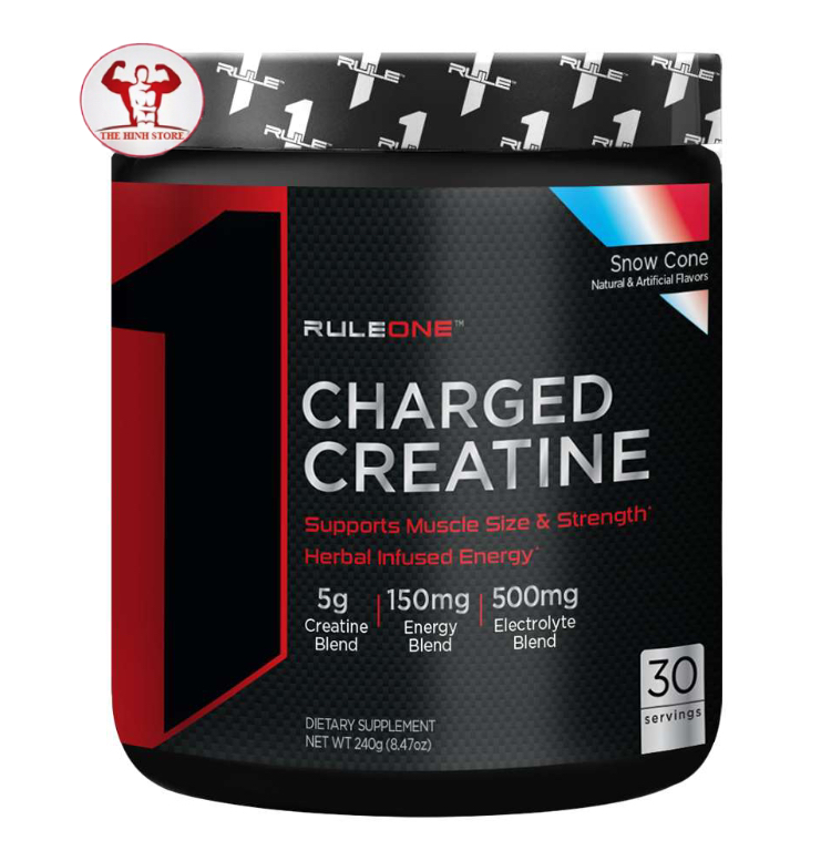 RULE1 CHARGED CREATINE 30 LẦN DÙNG-HỖ TRỢ TĂNG SỨC MẠNH,SỨC BỀN