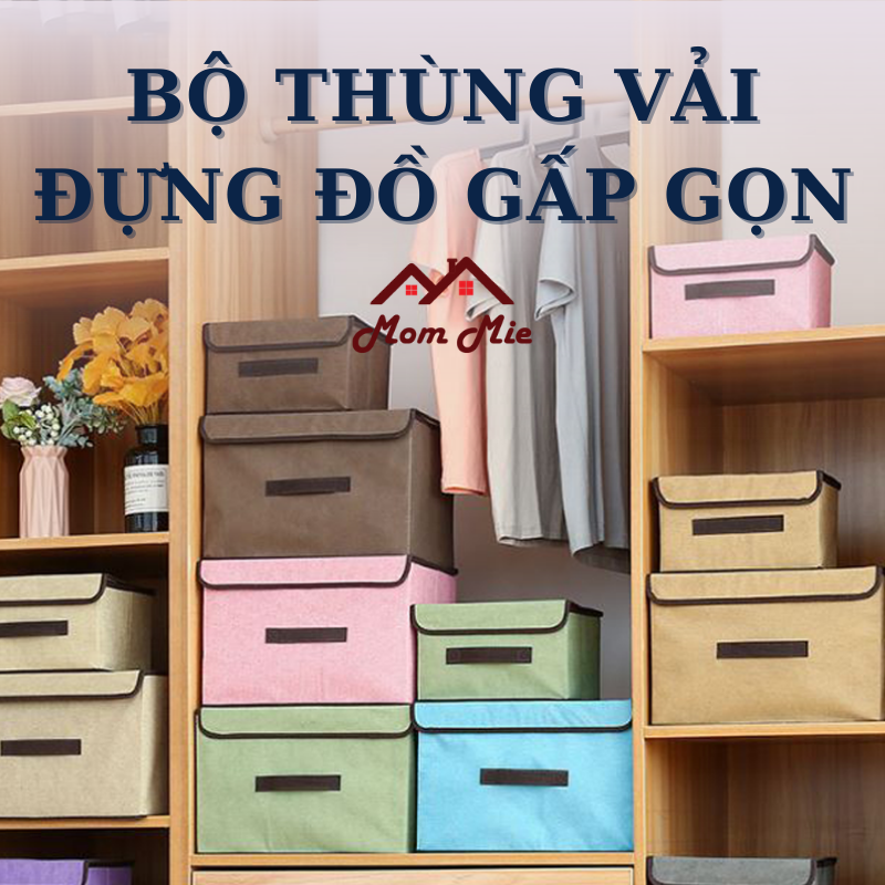 [HCM]Bộ 2 thùng vải đựng đồ đa năng mang phong cách Nhật - K005