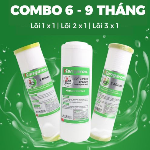 Lõi lọc nước kangaroo chính hãng 100% - bộ 3 lõi- cam kết hài lòng 100%