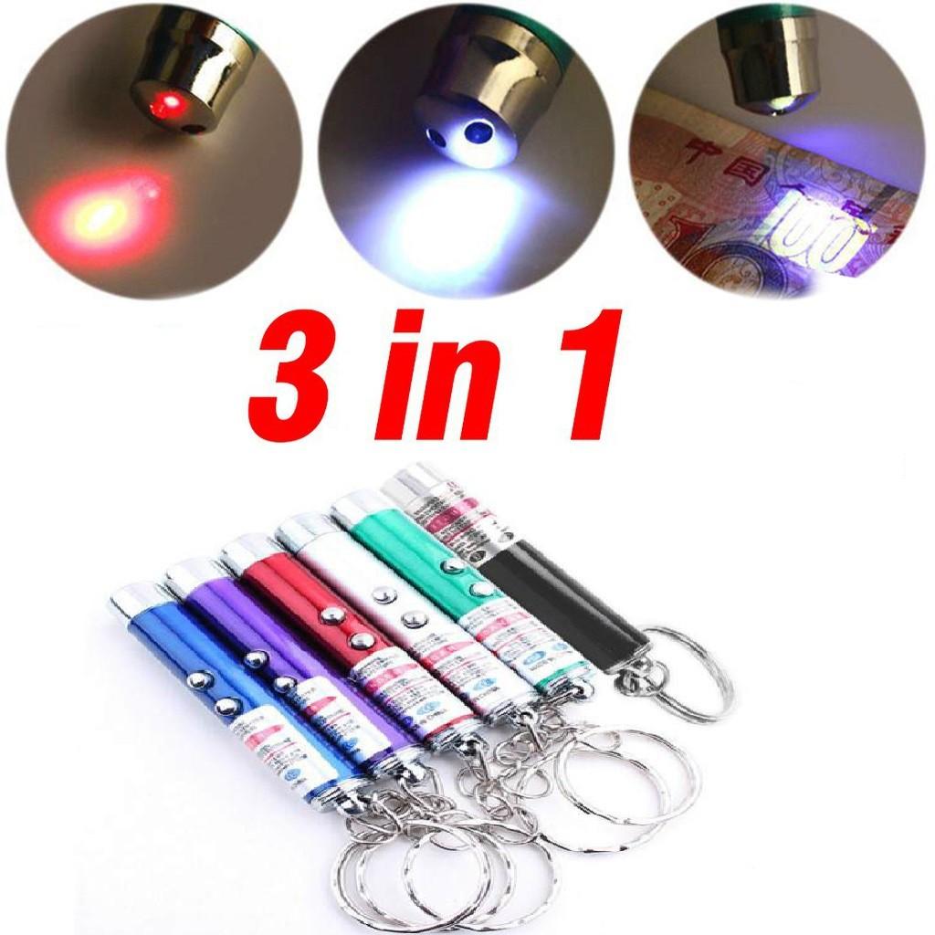 Móc khóa đèn pin 3in1