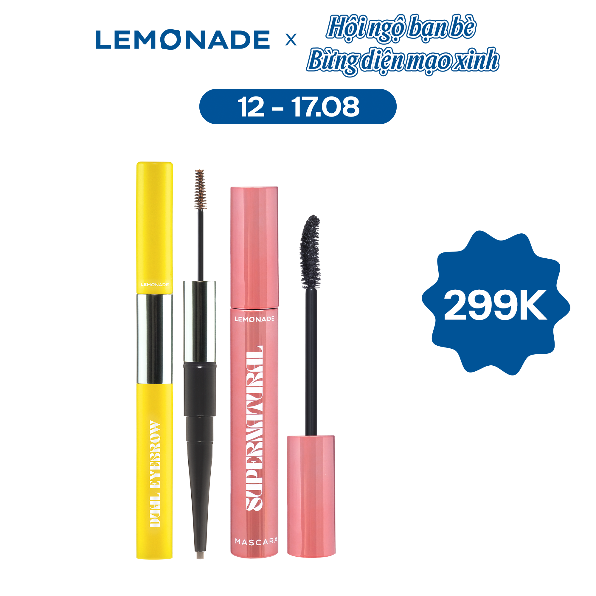 Combo Lemonade Mascara SuperNatural 7.5g và Chì kẻ mày 2 đầu Lemonade Dual Eyebrow 2.75g