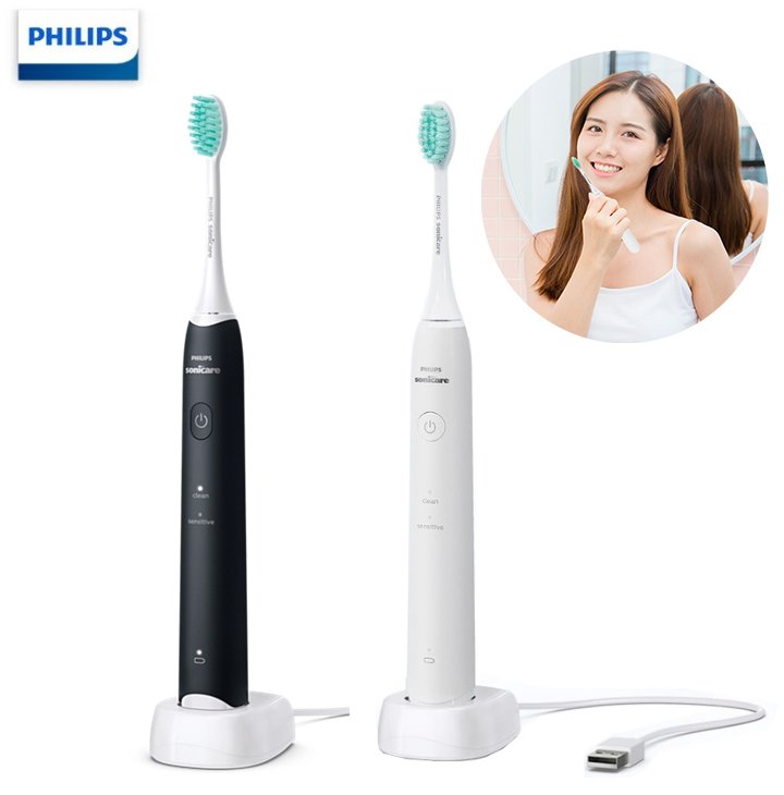 Bàn chải đánh răng điện Philips HX2421 và HX2431 CÓ 2 chế độ làm việc: Clean, Sensitive