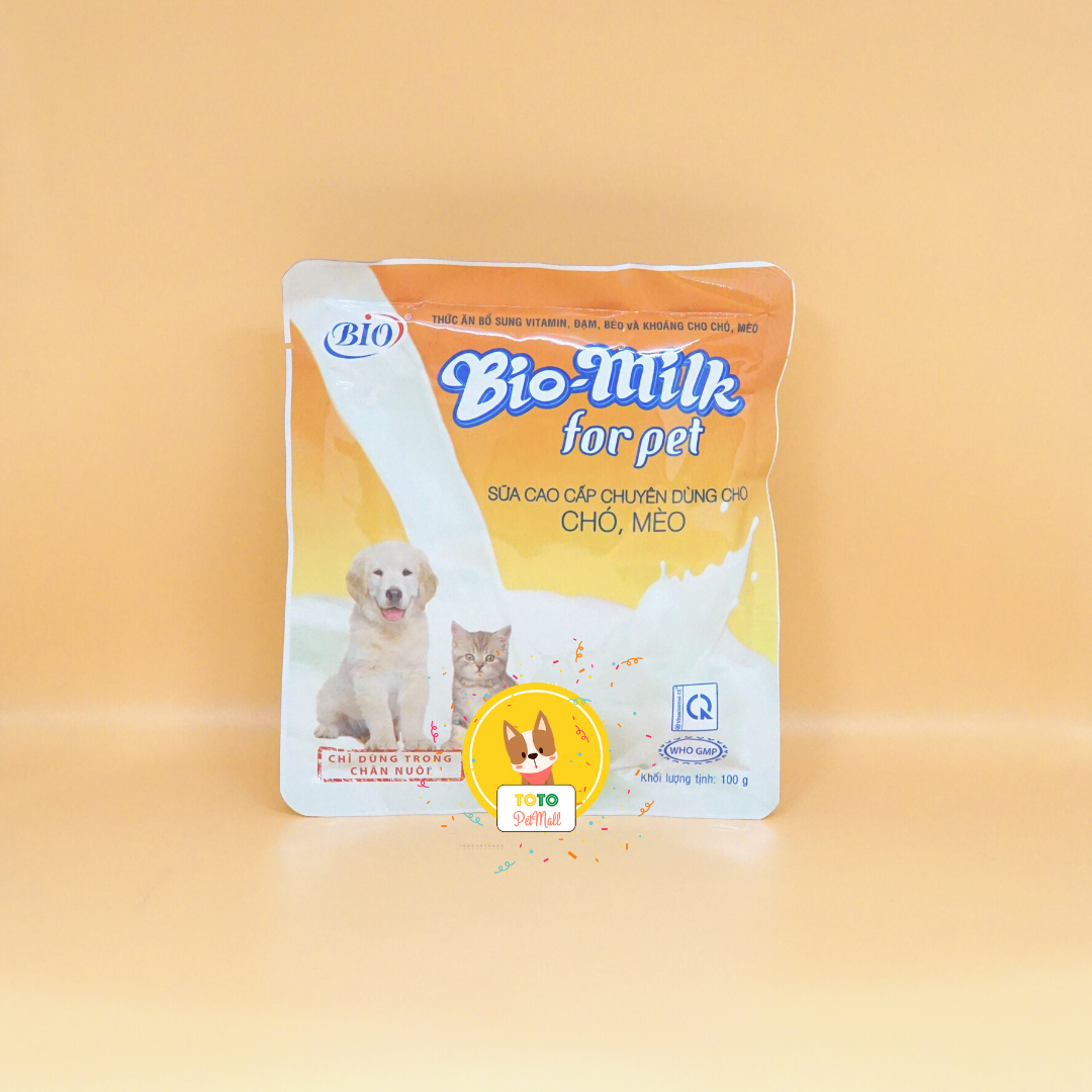 Sữa cho chó mèo con sơ sinh BioMilk gói 100g  1 gói
