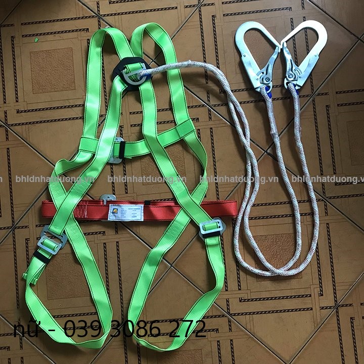 Dây đeo bảo hộ bảo hiểm an toàn lao động toàn toàn thân 2 móc sắt lớn HP02-PP- Nsafe