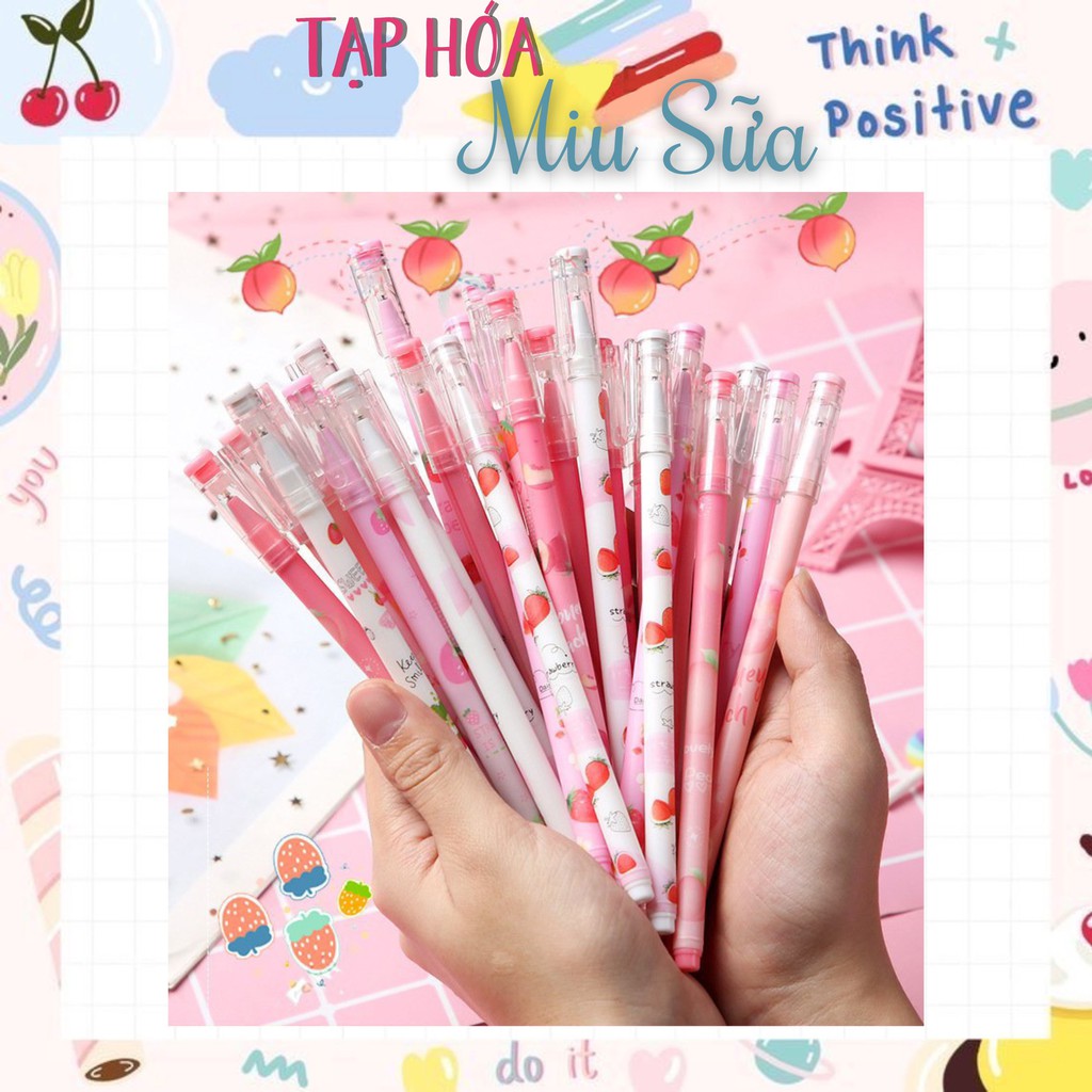 Bút gel hình quả dâu/đào 🍑 siêu xinh siêu dễ thương - MiuSua