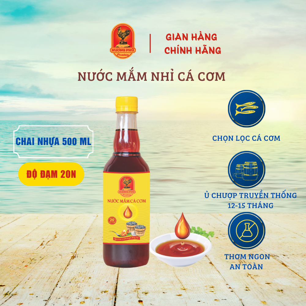 Nước mắm cá cơm hương phú 20 độ đạm 500ml
