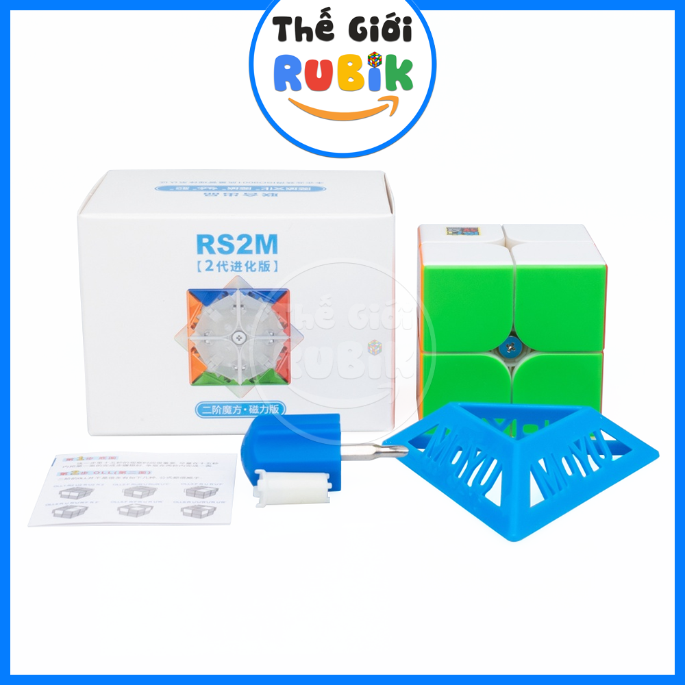 Rubik 2x2 moyu rs2m 2020 có sẵn nam châm cao cấp. khối lập phương rubic 2 tầng 2x2x2. đồ chơi thông minh