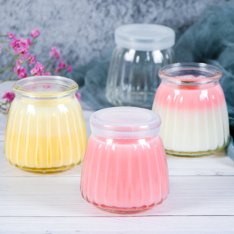 Bộ 10 hũ thủy tinh sọc làm sữa chua 100ml, hũ lọ yaourt, lọ pudding, hủ làm sữa chua, caramen