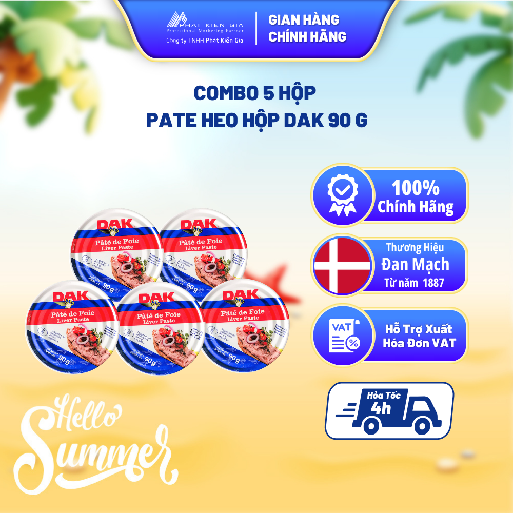 Combo 5 Hộp Pate Gan Heo Hộp Dak 90g - Nhập Khẩu Đan Mạch
