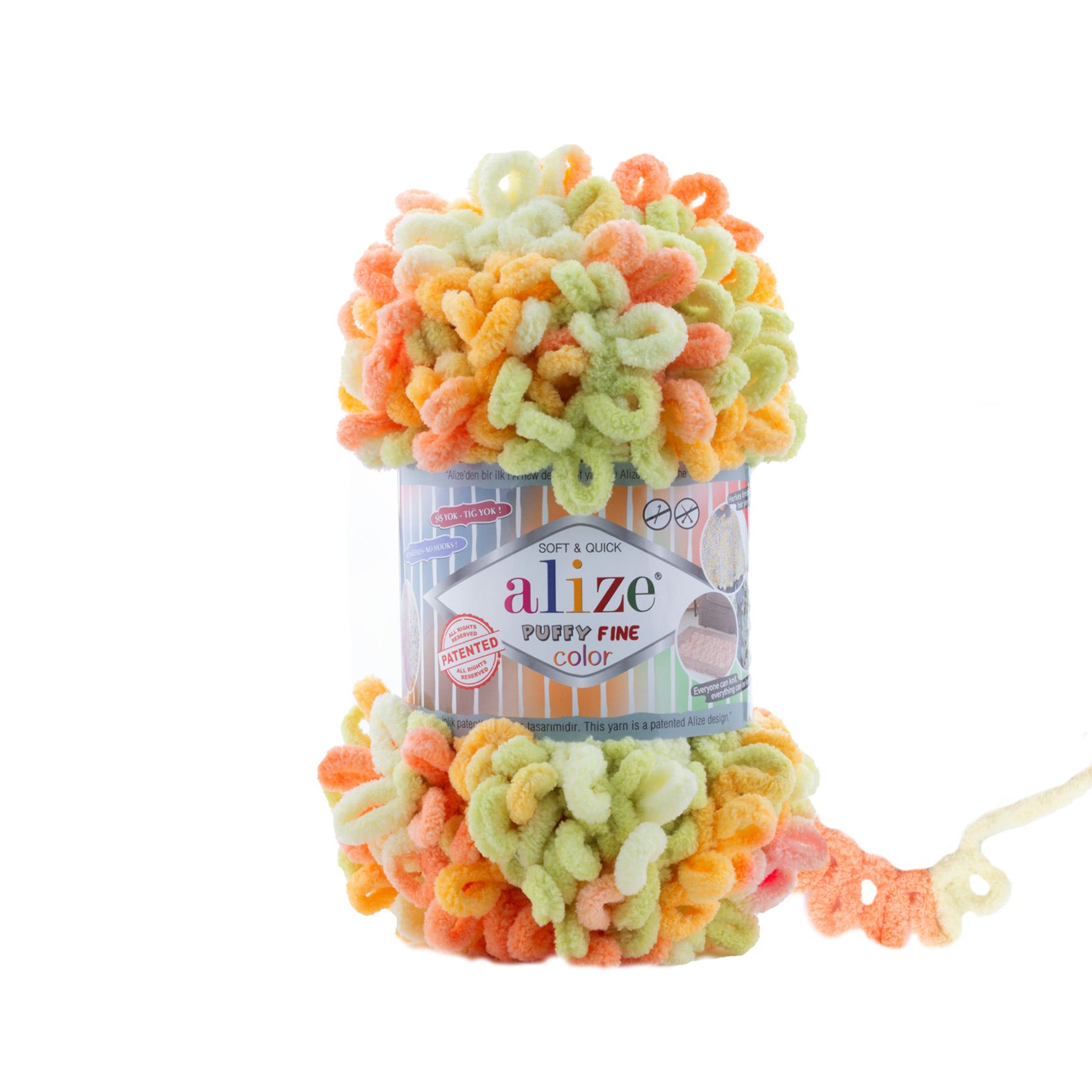 Len to Puffy Fine Color hãng Alize Yarns tết chăn, khăn, vỏ gối, thảm