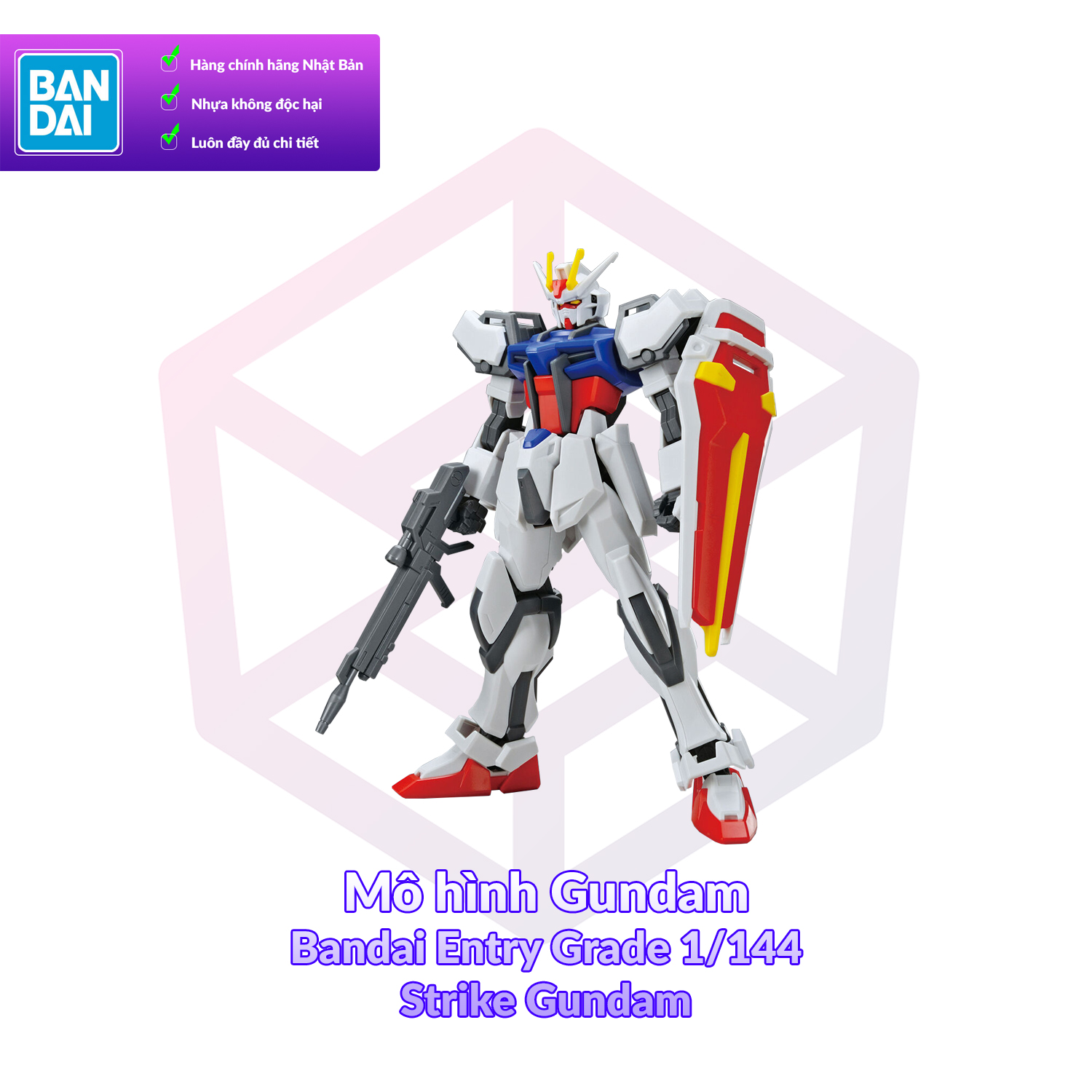 [7-11/12 VOUCHER 8%]Mô hình Gundam Bandai Entry Grade 1/144 Strike Gundam 1/144 Gundam SEED [GDB]