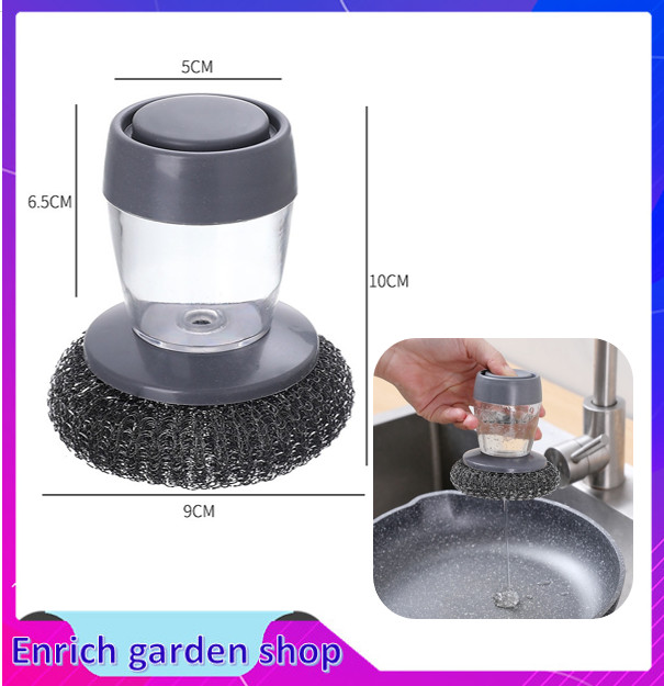 (Hỏa Tốc HCM)Dụng Cụ Cọ Rửa Đa Năng, Cọ Xoong Nồi, Cọ Bếp, Cọ Rửa Bát Đĩa Có Bình Chứa Tiện Lợi - Cọ Sắt