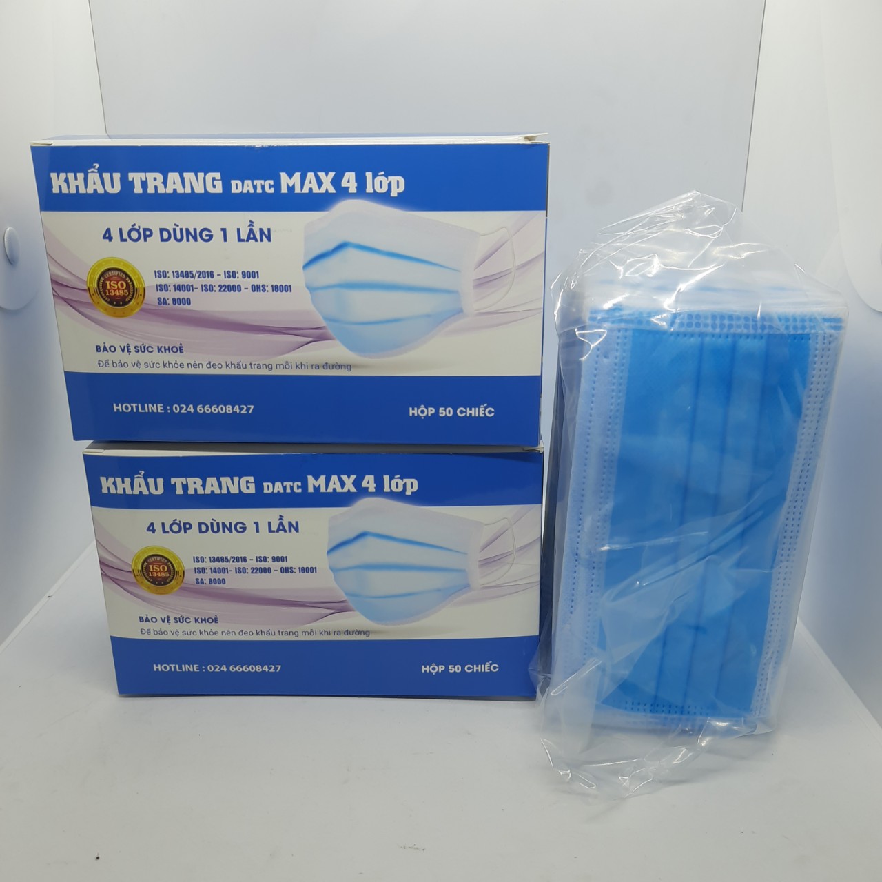 [Bộ 2 hộp] Khẩu trang DATC MAX 4 LƠP-Khẩu trang y tế 4 lớp hộp 50 cái - đạt tiêu chuẩn chất lượng của Bô y Tế, Khẩu trang vải không dệt