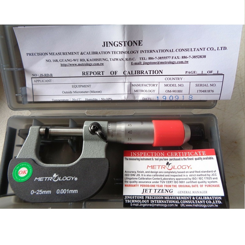 Panme cơ đo ngoài 0-25mm/0.001mm Metrology OM-9018H Viettool vietnam nhập khẩu chính hãng, dụng cụ cặp panme, thước cặp, thước panme