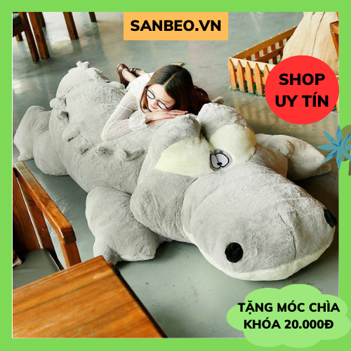 Gấu Bông, Thú Nhồi Bông Cá Sấu Gai, Gối Ôm Cá Sấu Khổng Lồ Sang Trọng Size 1m2, 1m5, 1m7 - SANBEO.VN.