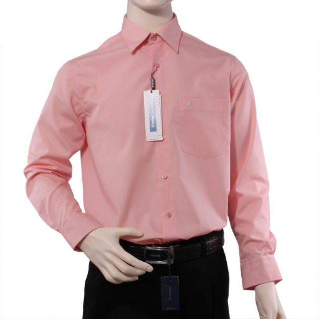 [HCM][Chính Hãng]Áo sơ mi nam Việt Tiến dài tay màu hồng -phom suông -tà bầu - Shop hứa-thời trang nam công sở