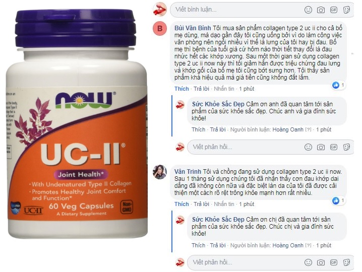 Now UC - II joint health hỗ trợ Collagen cho xương khớp Chính Hãng Của Mỹ 60v