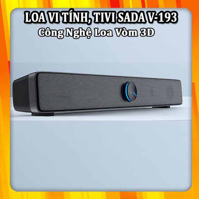 Loa vi tính, Loa máy tính, Loa siêu trầm, SADA V-193 tích hợp 4 loa kép mang đến âm thanh sống động + Tặng bật lửa khò 1 tia kiêm móc khóa sang trọng