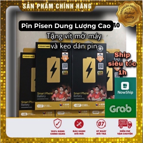 Pin ip pisen dung lượng cao cho ip 5se/6/6s/6plus/6splus/7/7plus/8/8plus/x/xs/xsmax/11