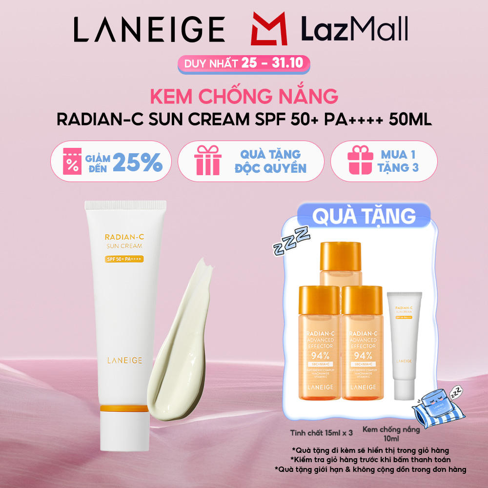 Kem Chống Nắng Dưỡng Sáng Da Laneige Radian-C Sun Cream 50ml SPF 50+ PA++++