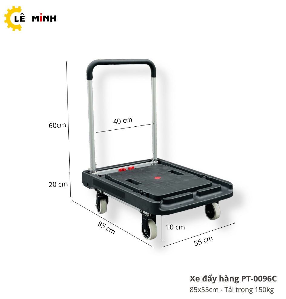 Xe đẩy hàng 4 bánh gấp gọn maxkiwi pt-0096c tải trọng 150kg