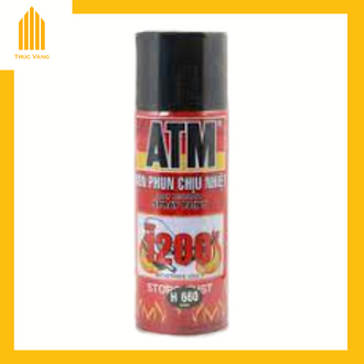 Sơn xịt atm chịu nhiệt chống cháy spray h680 bạc và h660 đen