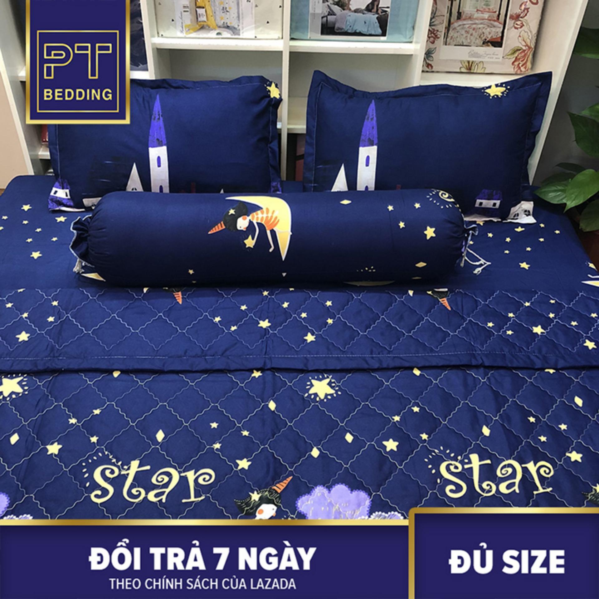 Bộ Chăn Ga Gối 5 MÓn ( 1 Drap + 2 Vỏ Gối Nằm + 1 Chăn Hè + 1 Vỏ Gối Ôm ) Dải Ngân Hà