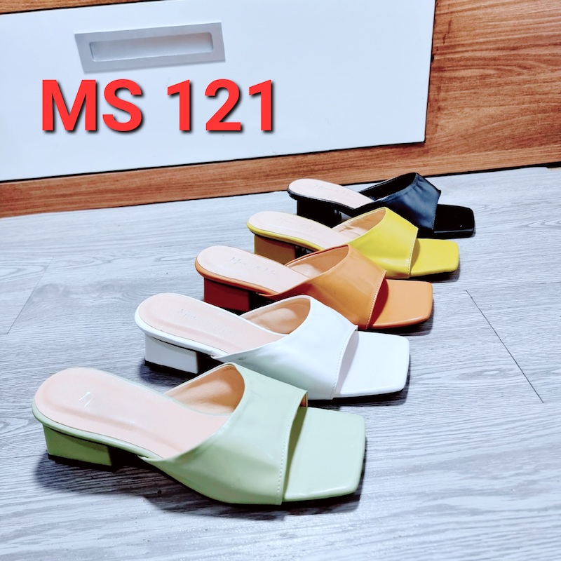 Dép cao gót nữ cao 3 phân gót vuông nhiều màu quai ngang - ms 121