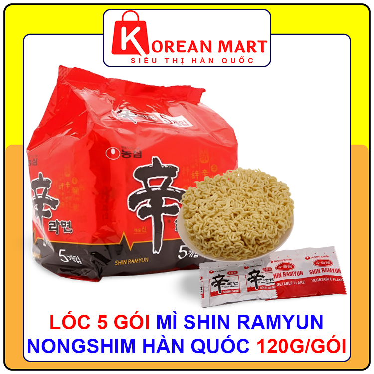 Lốc 5 gói Mì cay nước Shin Ramyun Hàn Quốc