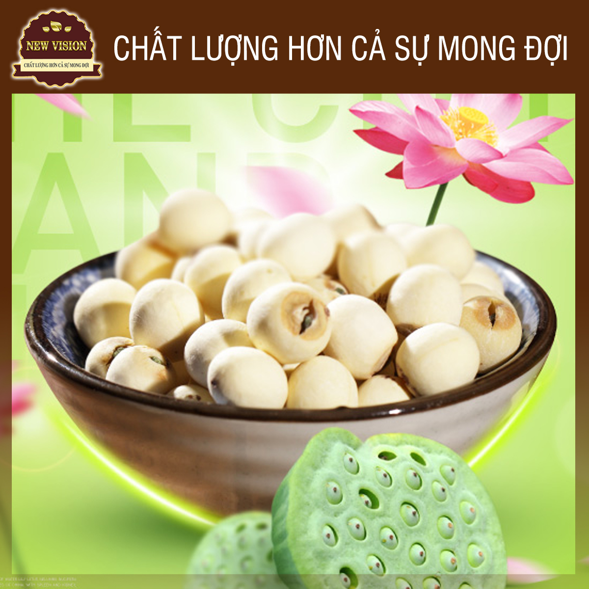 [HCM]Hạt Sen Khô Rút Tim 500g Ngoại Nhập - Thiên Nhiên Không Chất Bảo Quản - Dùng Nâu Chè - Trà Sữa Hạt Sen.New Vision