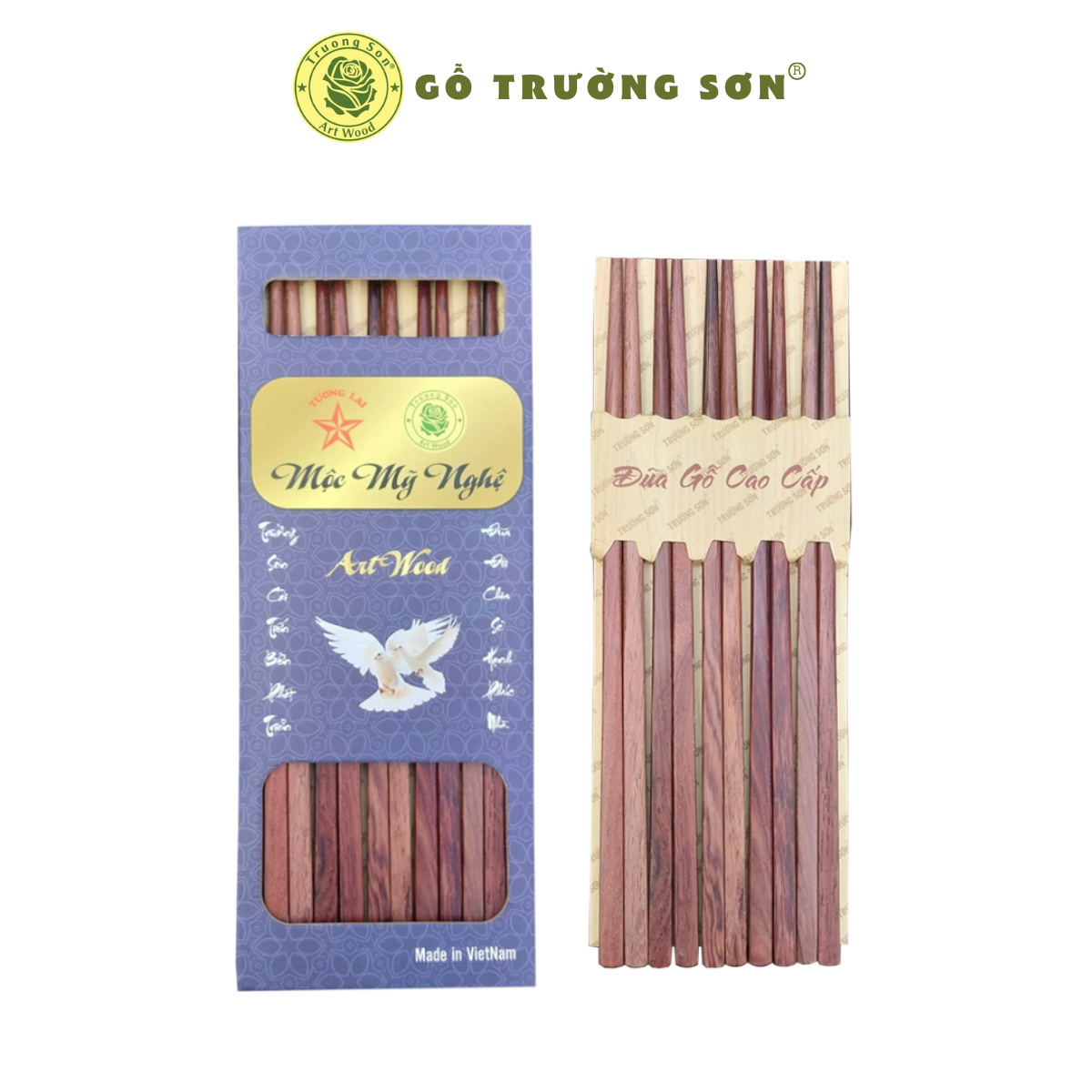 Đũa gỗ cẩm lai trơn cao cấp - đồ gỗ nhà bếp thương hiệu trường sơn